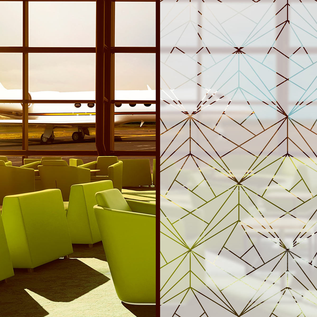 Sandstrahlfolie Modern Triangle