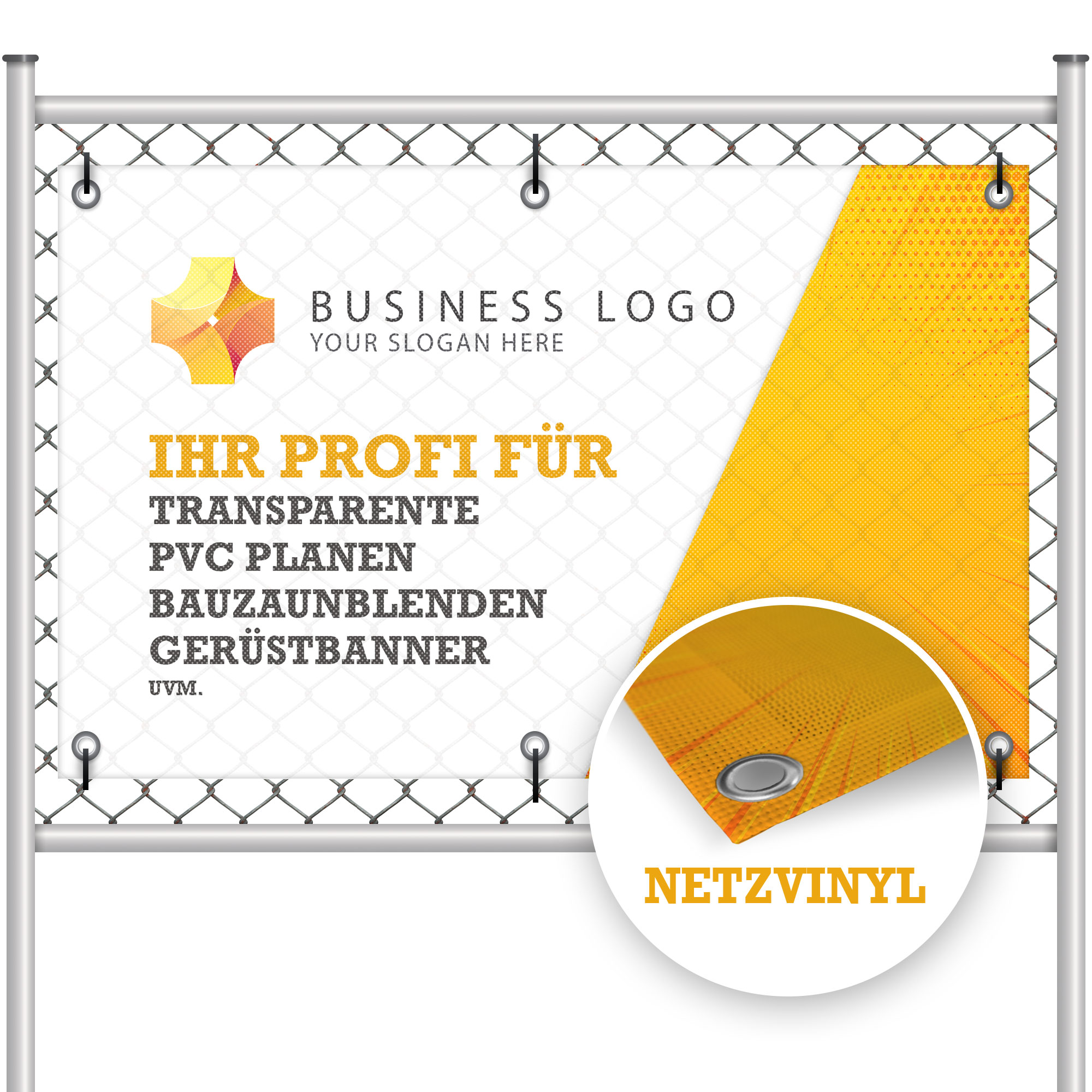 Werbebanner Bauzaunblenden