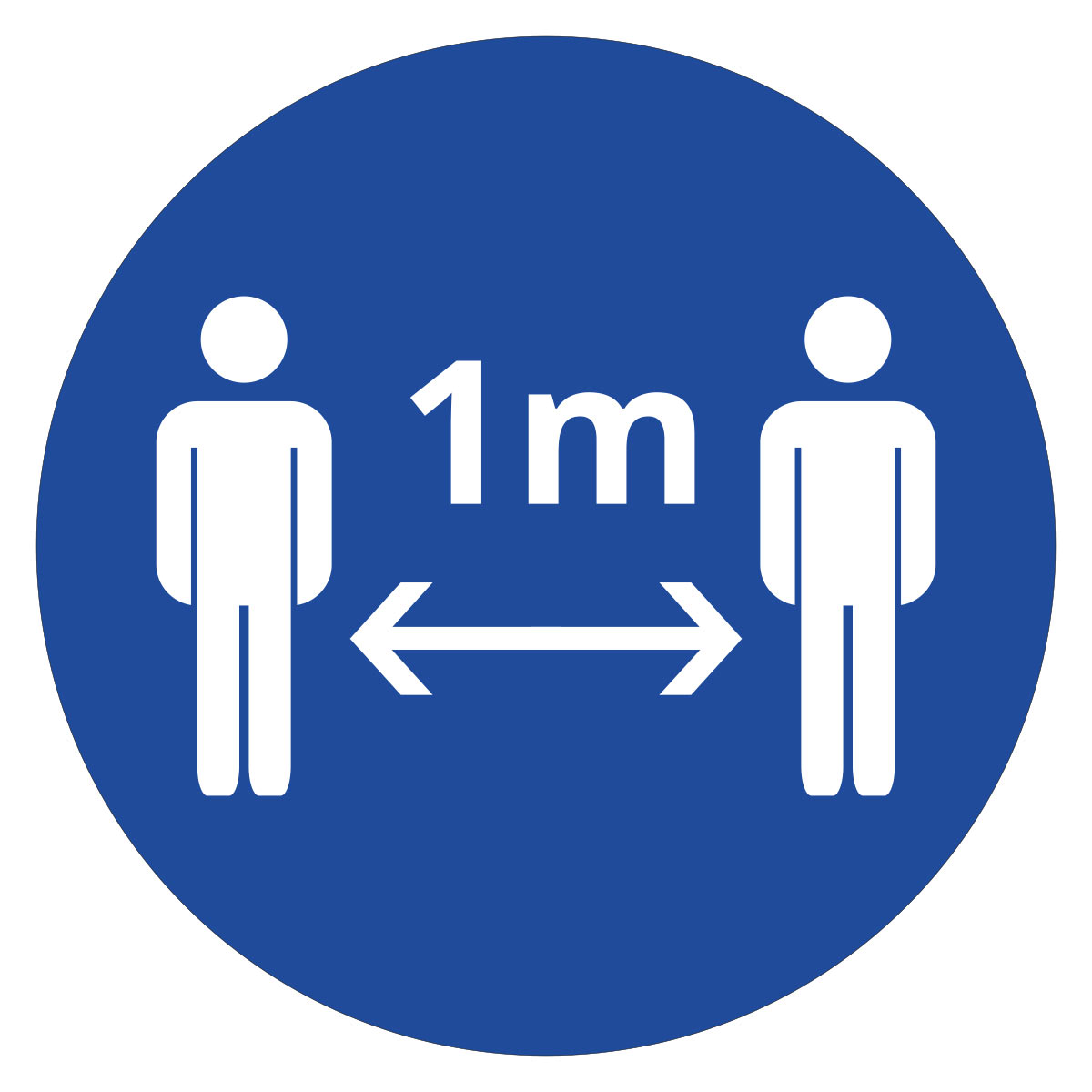 Aufkleber - Abstand halten - blau