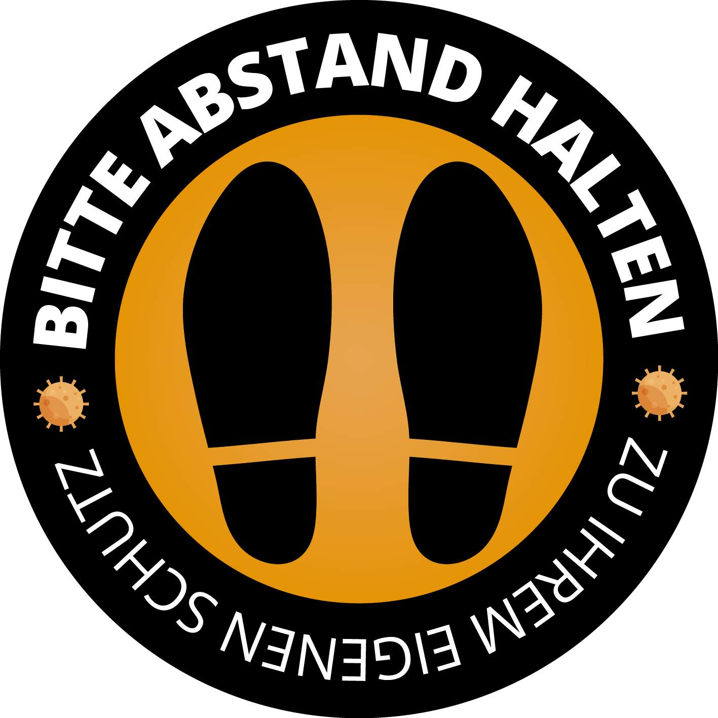 Aufkleber - Bitte Abstand halten - rund