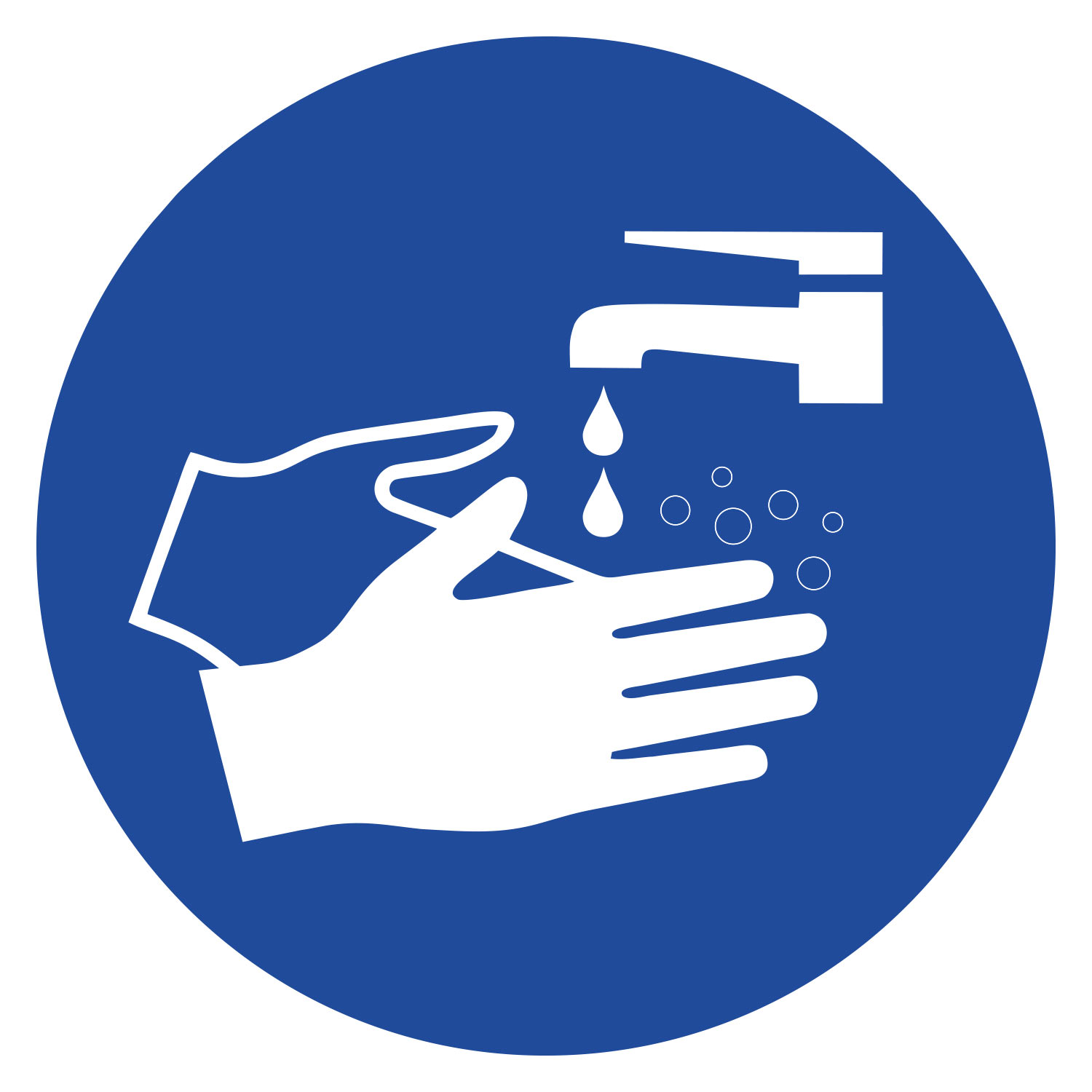 Aufkleber - Hände waschen - blau