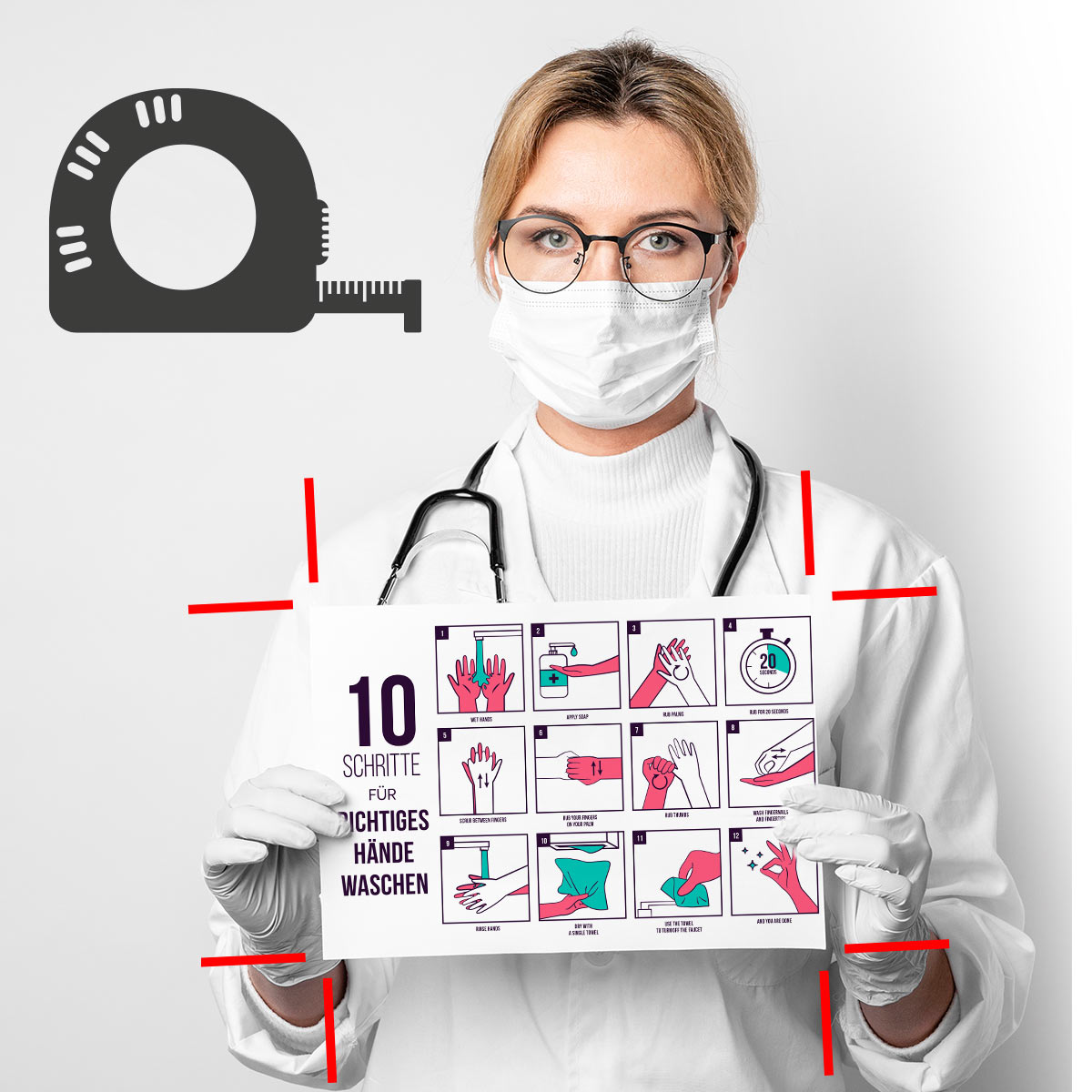 Schutzhinweis-Aufkleber - individuelle Größe