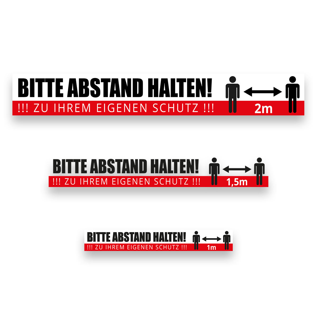 Aufkleber - Bitte Abstand halten - rechteckig
